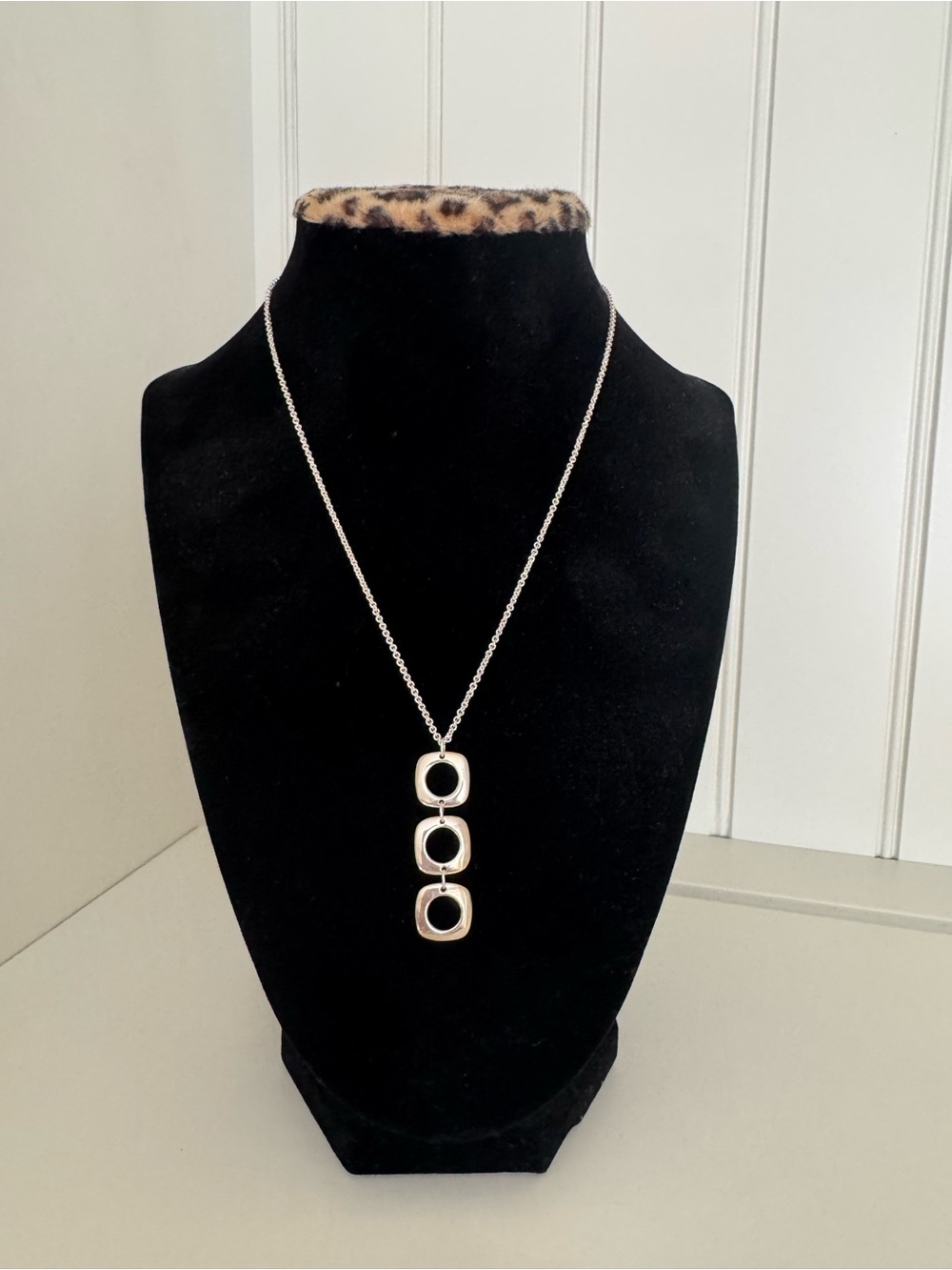 Tiffany & Co. Sterling Silver Linked Square Pendant Necklace